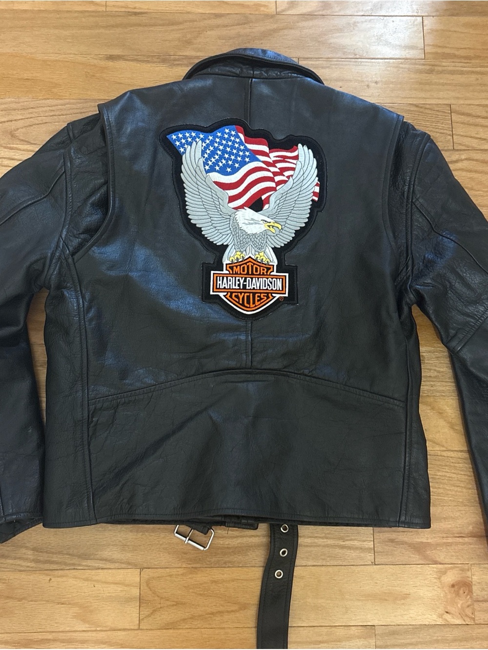 Element Black Leather Jacket with Branded Patch